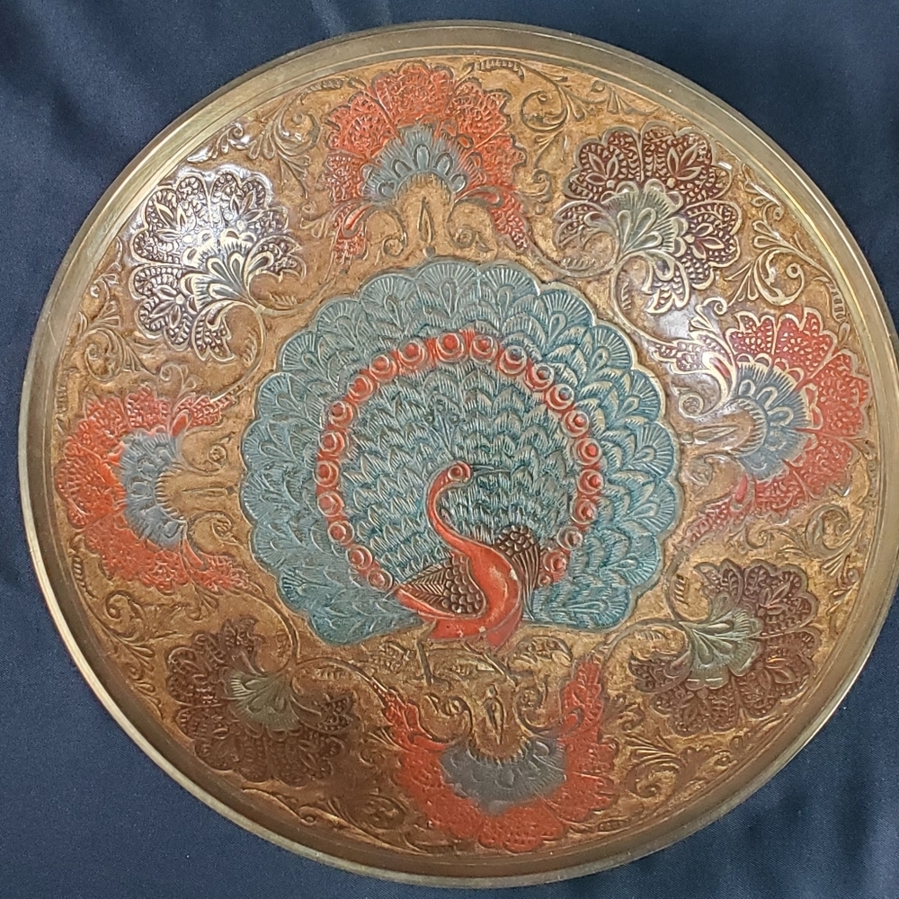 Vintage 1940's Ensco Peacock Bowl